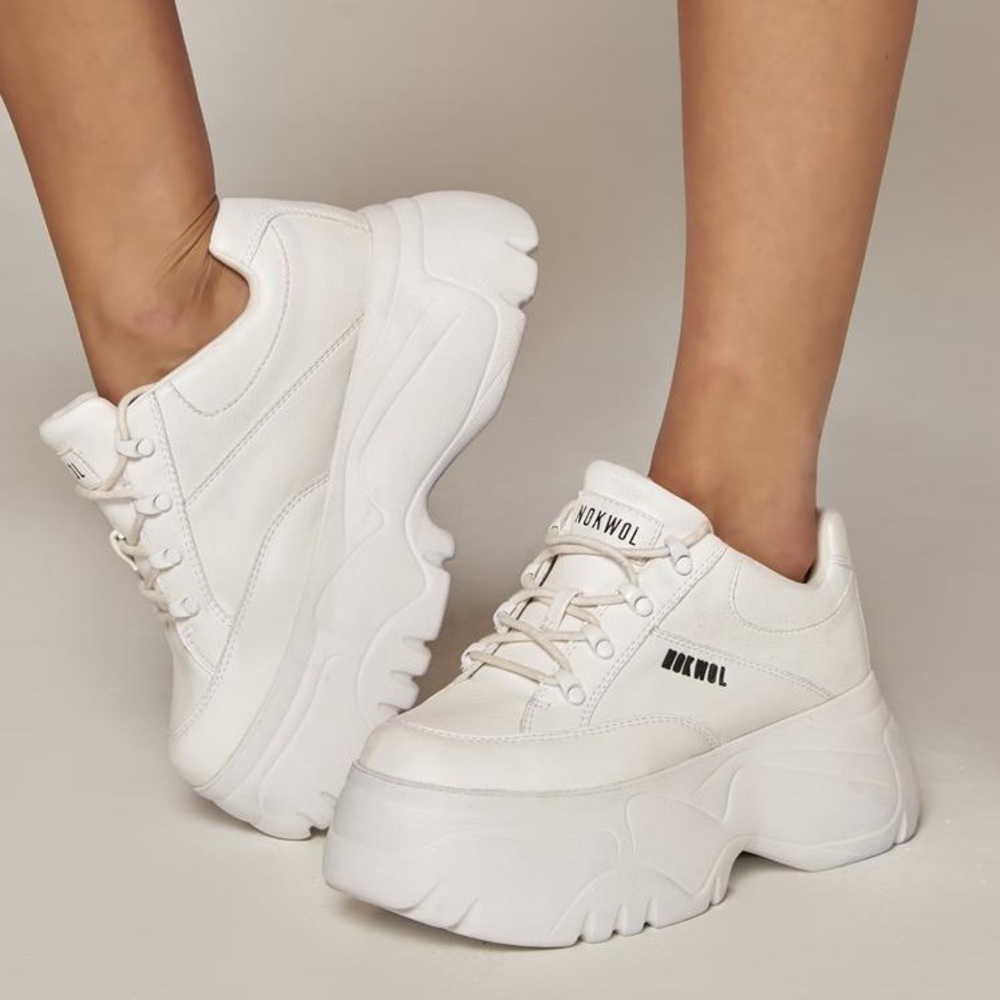 WHITE NOKWOL PLATFORM SNEAKERS